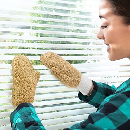 BBTO 3 Pairs Microfiber Dusting Mitts No Scratch