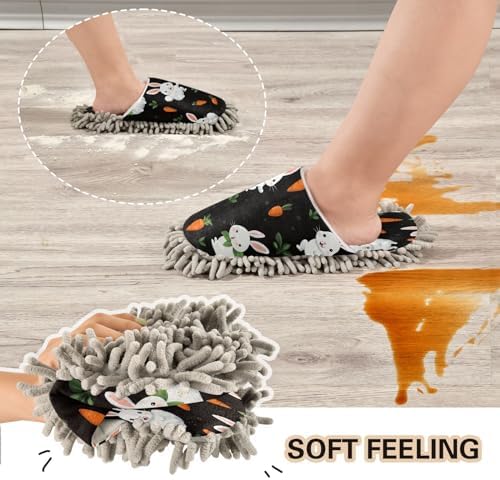 Bulletgxll Cartoon White Rabbit Mopping Slippers