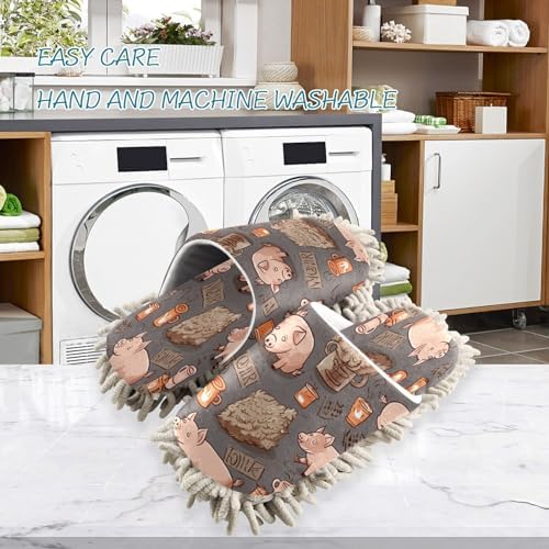 Baby Pigs Mopping Slippers - Washable Microfiber Cleaning Slippers for Men Women