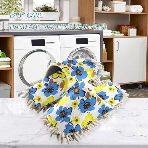 Burbuja Abstract Flowers Mop Slippers for Home Use