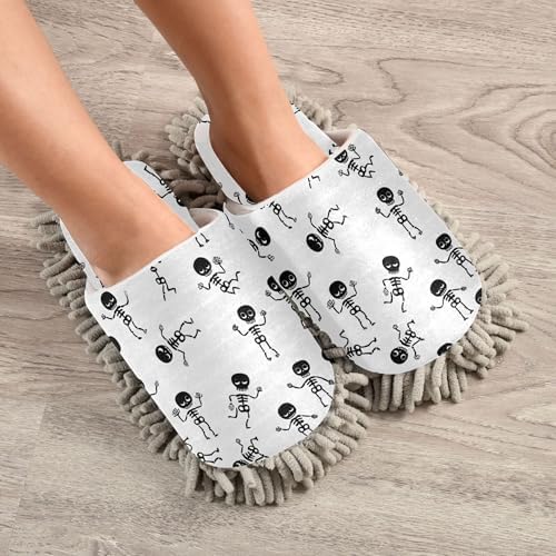 Burbuja Cartoon Skeletons Mop Slippers for Women Men