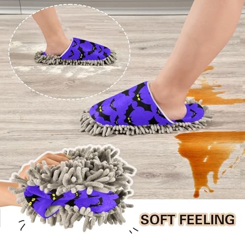 Burbuja Cartoon Bats Mop Slippers for Home Cleaning