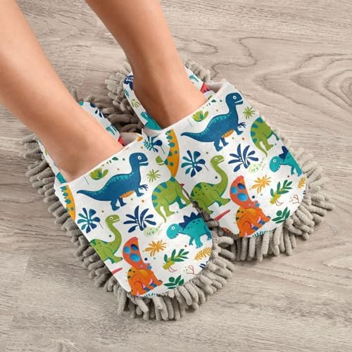 Zhirexin Dinosaur Cleaning Slippers for House Floor