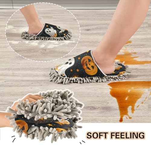Zhirexin Halloween White Microfiber Cleaning Slippers