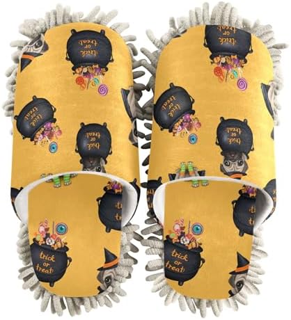 Burbuja Cute Dog Witch Costume Mop Slippers for Women Men