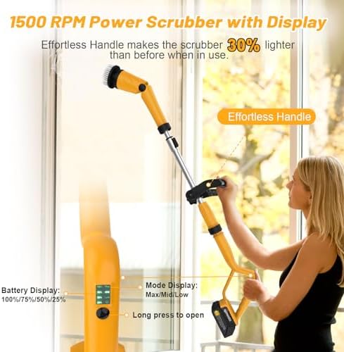 Qimedo 1500 RPM Electric Spin Scrubber with 2 Batteries Q2 Pro 1