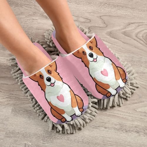 Bulletgxll Cartoon Dog Mop Slippers Washable