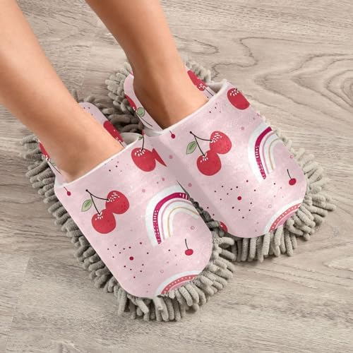 Zhirexin Mop Slippers for Men Women with Soft Microfiber and Cotton Flannel