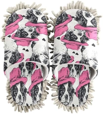Bulletgxll Dog Mop Slippers Washable Microfiber Floor Cleaning Shoes