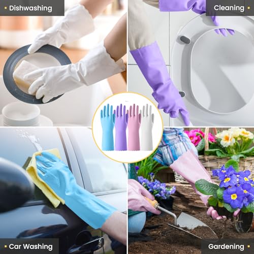 KAQ Reusable Rubber Gloves with Cotton Liner