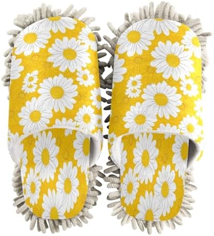 Zhirexin White Daisy Cleaning Slippers