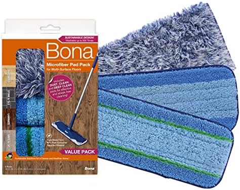 Bona Microfiber Pads 3 Pack for Hardwood and Multi-Surface Floors