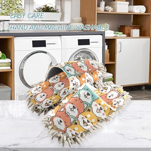 Bulletgxll Cute Dogs Microfiber Mopping Slippers - L