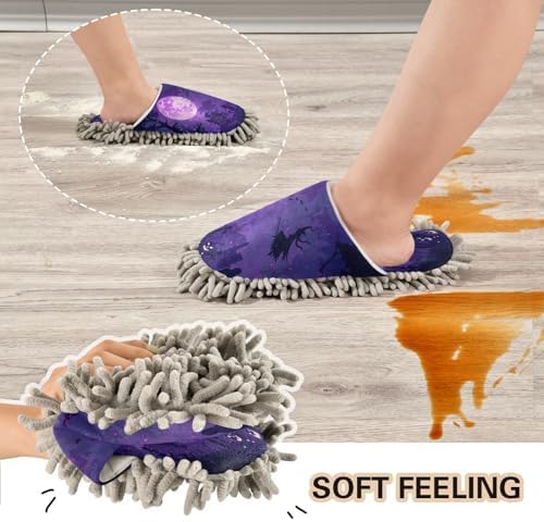 Zhirexin Dark Blue Mop Slippers for Home Cleaning