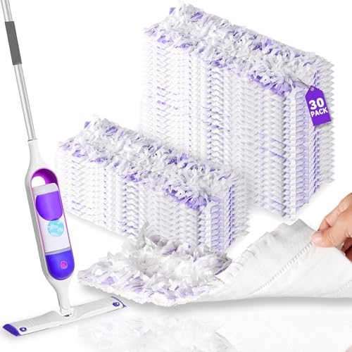 30 Pack Guettsy Power Mop Pads Refills - Heavy-Duty Multi-Surface Wood Floor Cleaning