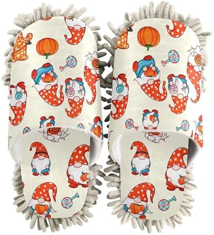 Burbuja Halloween Gnomes Mop Slippers for Home and Kitchen