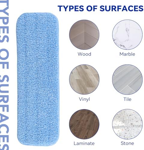 BeiLan Replacement Microfiber Mop Pads 18 Inch 10 Pack