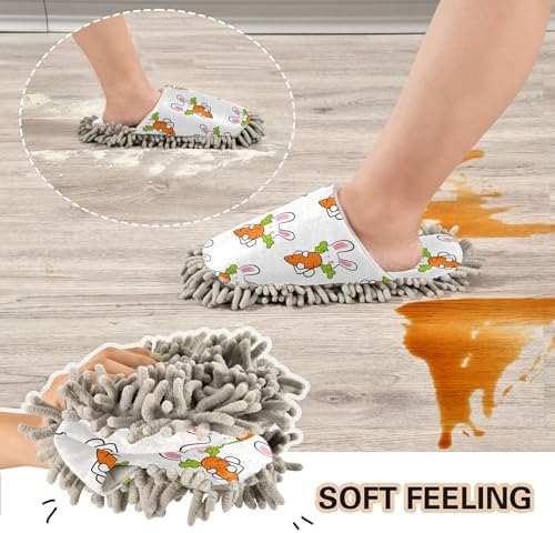 Burbuja Cartoon Bunnies Mop Slippers for Home and Kitchen