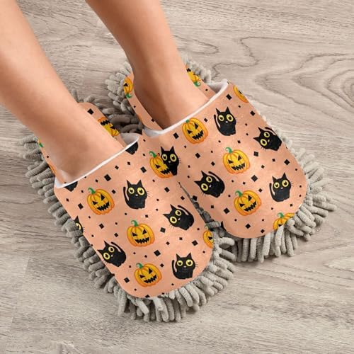 Burbuja Black Cats Mop Slippers for Wet and Dry Cleaning