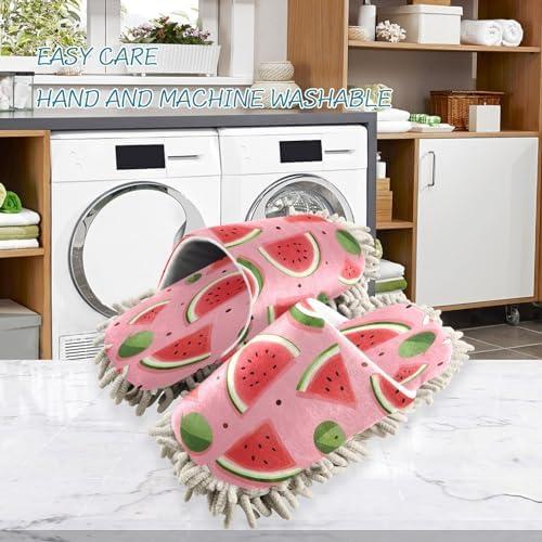 Watermelon Pattern Mopping Slippers for Men Women - Washable and Comfortable