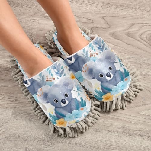 Bulletgxll Mop Slippers with Microfiber Pads - L