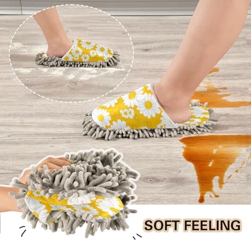 Zhirexin White Daisy Cleaning Slippers