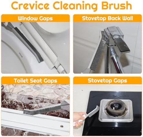 SUOXU 2-Pack Grout Scrub Brush Set Hard Bristle Cleaning Tools