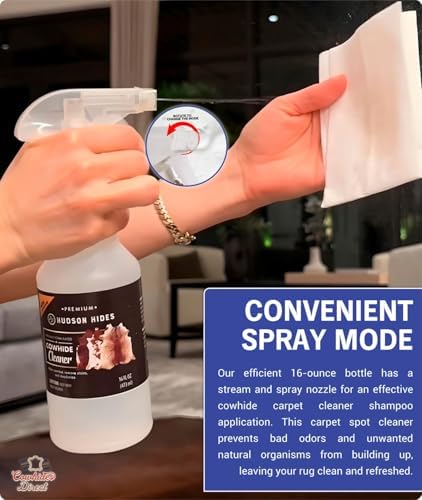 Cowhide Carpet Cleaner Spray - Pet Stain Remover for Area Rugs