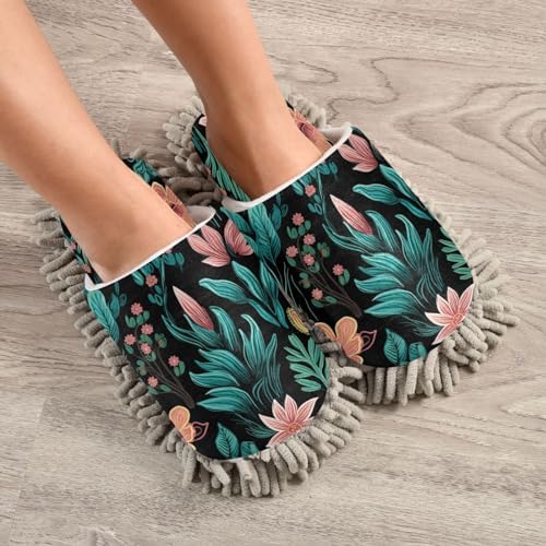 Zhirexin Comfort Cleaning Slippers with Microfiber Mop Pads