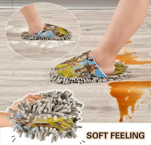 Zhirexin Mop Slippers for Men Women Super Soft Cleaning Shoes