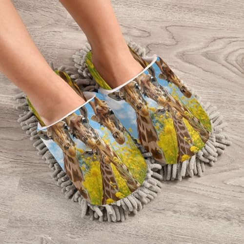 Zhirexin Mop Slippers for Men Women Super Soft Cleaning Shoes