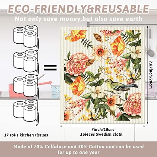 Cunhill 6 Pcs Swedish Flower Dish Cloth Set
