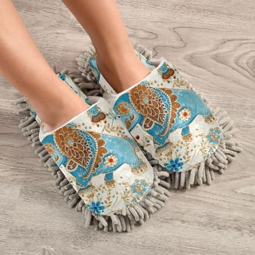 Zhirexin Mandala Textured Cleaning Mop Slippers