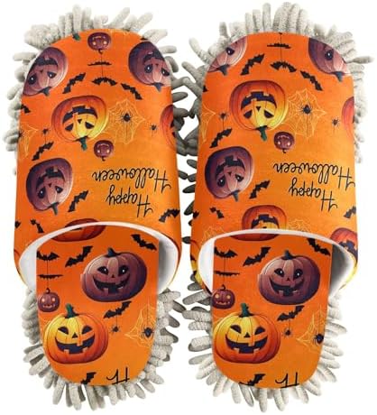 Burbuja Halloween Pumpkin Mop Slippers for Women Men