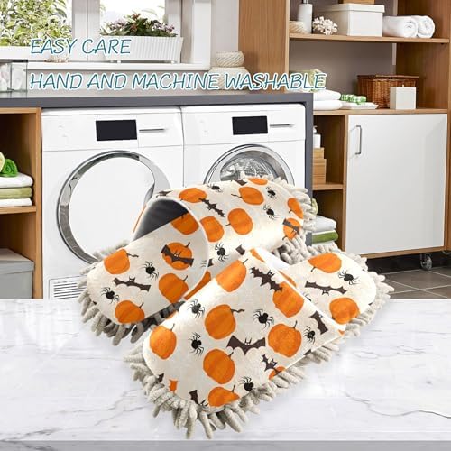 Burbuja Cute Bats Pumpkins Mopping Slippers for Home Cleaning