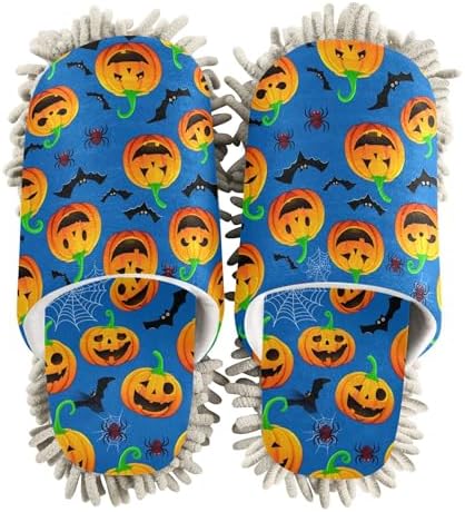 Burbuja Pumpkins Mop Slippers with Expressions for Home Cleaning
