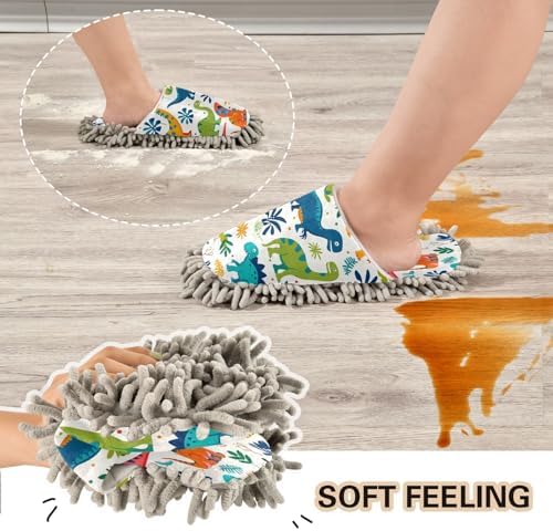 Zhirexin Dinosaur Cleaning Slippers for House Floor