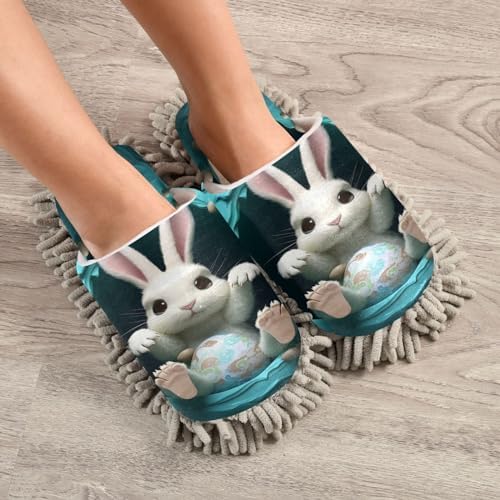 Bulletgxll Easter Rabbit Paws Cleaning Slippers