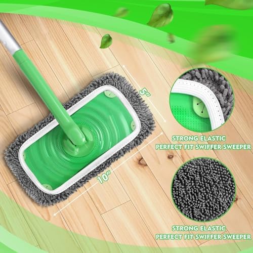 8Pcs Reusable Microfiber Mop Pads - Dry Wet Cleaning
