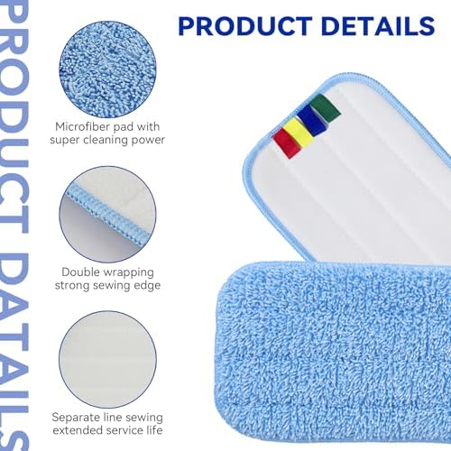 BeiLan Replacement Microfiber Mop Pads 18 Inch 10 Pack