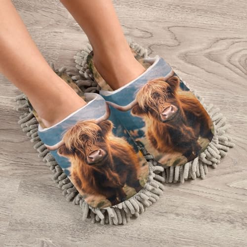 Zhirexin Mop Slippers with Microfiber Dusting Pad for House Cleaning