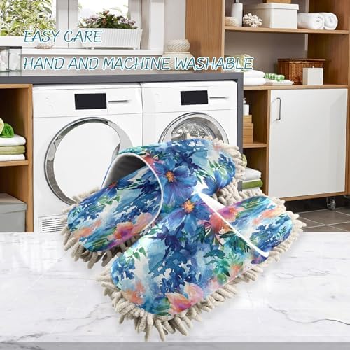 Zhirexin Watercolor Cleaning Slippers with Microfiber Mop Pad
