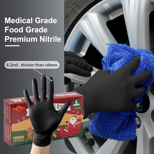 FINITEX Nitrile Gloves 62mil 50PCS Latex Free Powder Free 1