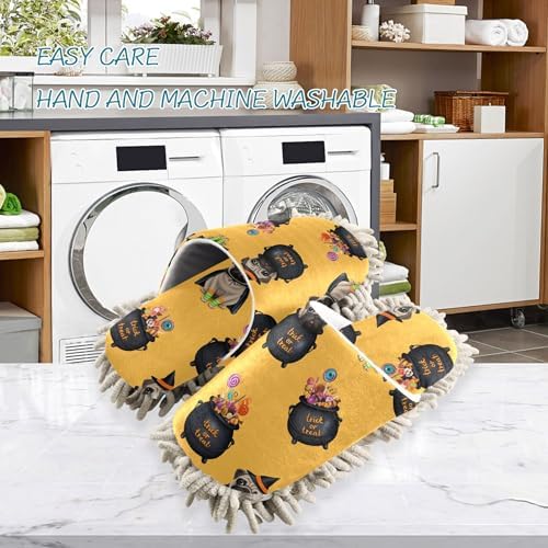 Burbuja Cute Dog Witch Costume Mop Slippers for Women Men