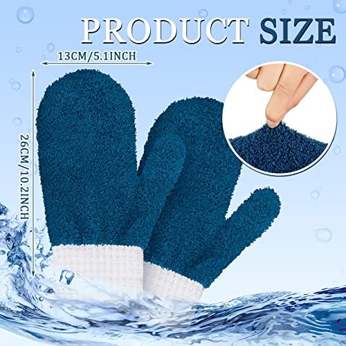 BBTO 3 Pairs Microfiber Dusting Mitts No Scratch