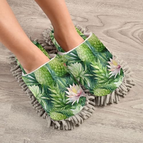 RunningBear Watercolor Floral Mop Slippers for Home Office