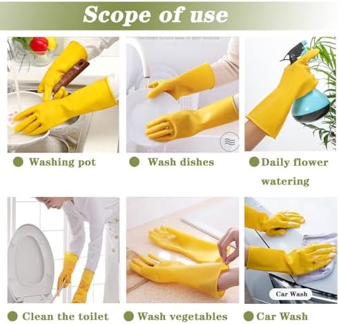 Vsootal 8 Pairs Reusable Thickened Cleaning Gloves