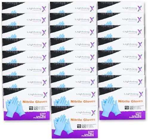 Lightning X Products Blue Nitrile Gloves Large 100 Gloves