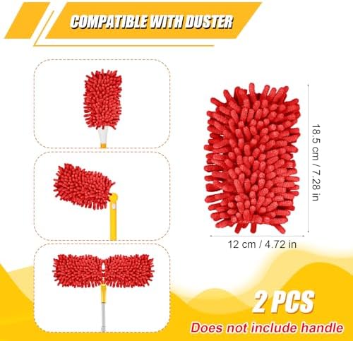 2pcs Microfiber Duster Refills for Ceiling Fans Heavy Duty Reusable Cleaning Accessories Red