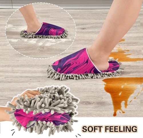 Bulletgxll Pink Wavy Cleaning Slippers - M